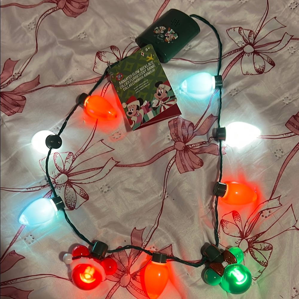 Mickey Mouse Christmas Light Necklace